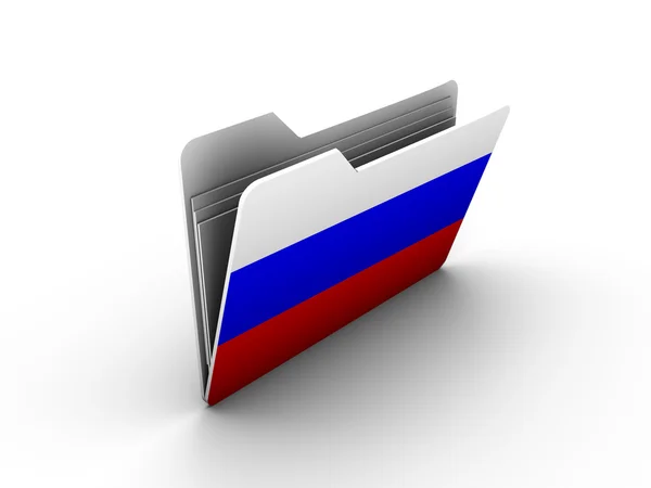 Mappikon med flagga Ryssland — Stockfoto