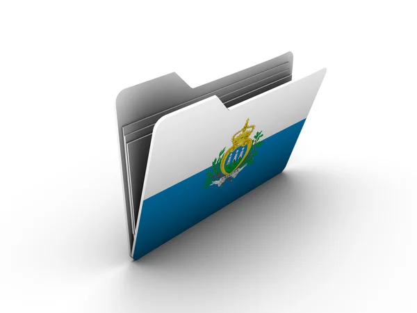 Folder icon with flag of san marino — Stock Photo, Image