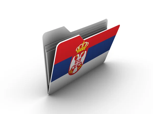 与塞尔维亚的旗子的文件夹图标 — 图库照片