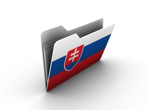Ordnersymbol mit slowakischer Flagge — Stockfoto