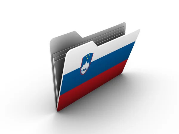 Folder icon with flag of slovenia — Stock Photo, Image