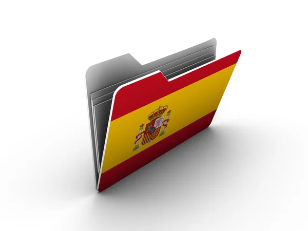 Ícone de pasta com bandeira de espanha — Fotografia de Stock
