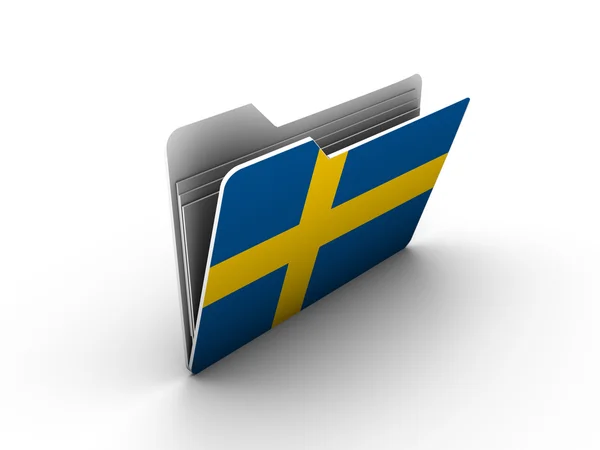 Icono de carpeta con bandera de Suecia —  Fotos de Stock