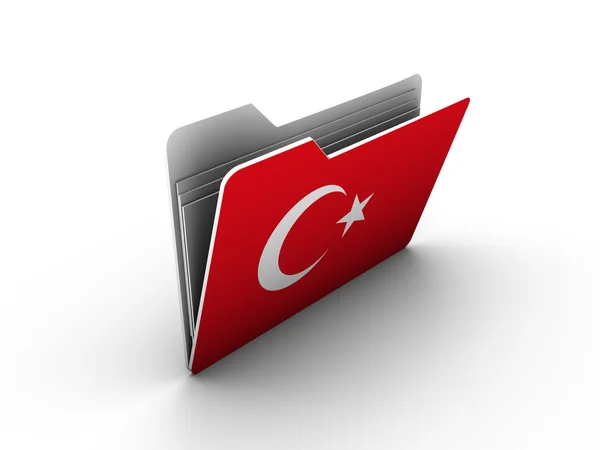 터키의 국기와 폴더 아이콘 — 스톡 사진