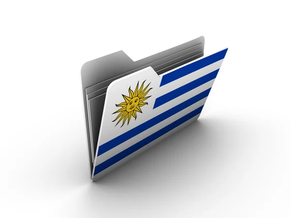 Ikony folderu z flaga Urugwaju — Zdjęcie stockowe