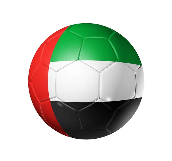 Μπάλα ποδοσφαίρου ποδοσφαίρου με τη σημαία των Ηνωμένων Αραβικών Εμιράτων — Φωτογραφία Αρχείου