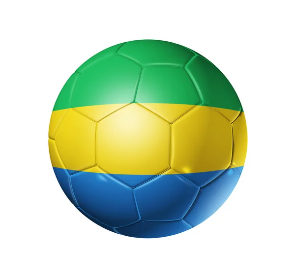 Soccer football ball with Gabon flag — Stock Photo, Image