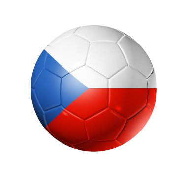 Soccer football ball with Czech Republic flag clipart