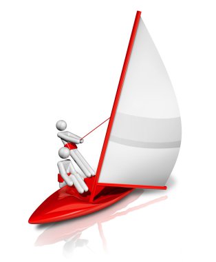 Sailing 3D symbol clipart