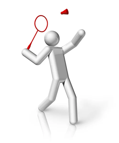 Badminton 3D-symbol – stockfoto