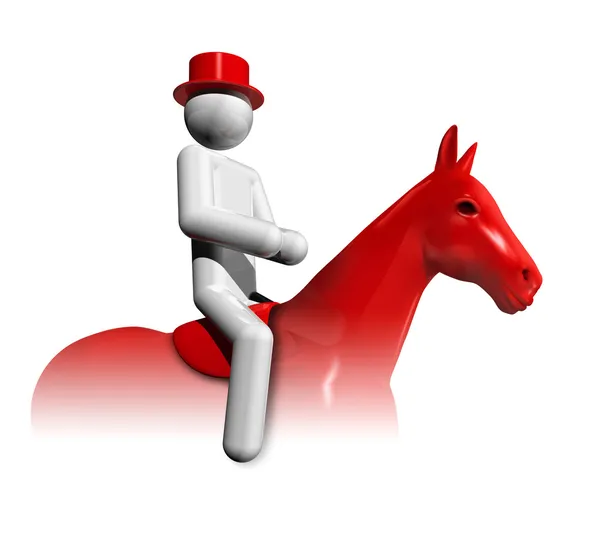 Ιππασίας εκπαιδεύσεων αλόγου σε περιστροφές 3d σύμβολο — Φωτογραφία Αρχείου