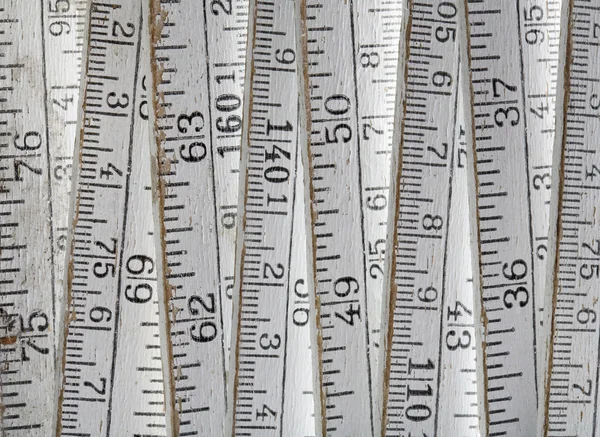 Old folding carpenter's ruler — Stock Photo, Image