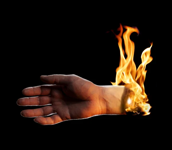 Mão ardente — Fotografia de Stock