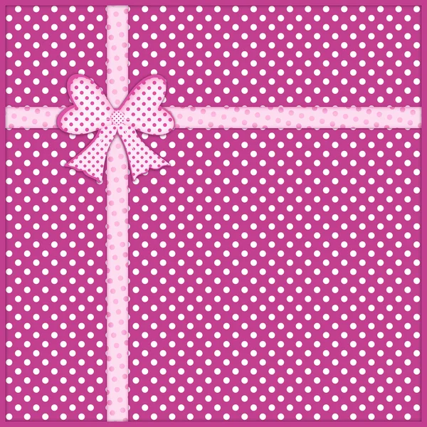 Bow and ribbon on purple polka dot background — Stock Photo © VenisM ...