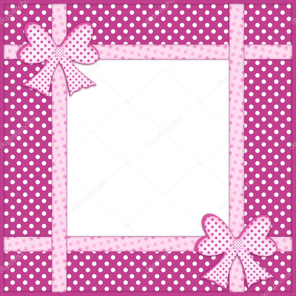 Purple Polka Dot Background With Gift Bows And Ribbons