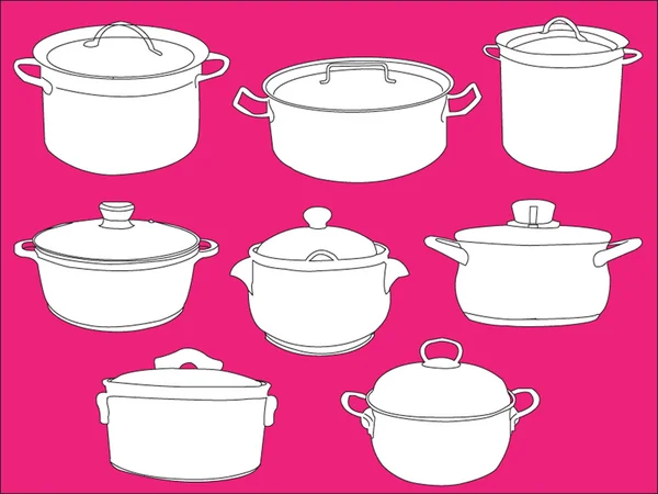 Collection de casseroles — Image vectorielle