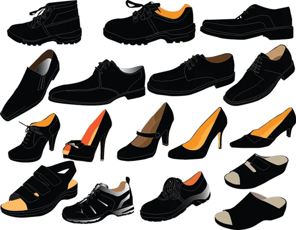 Schuhkollektion — Stockvektor