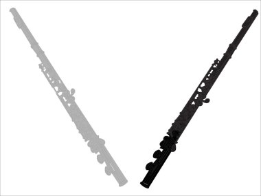 Two flutes illustration clipart