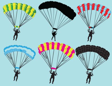 Parachutist collection clipart