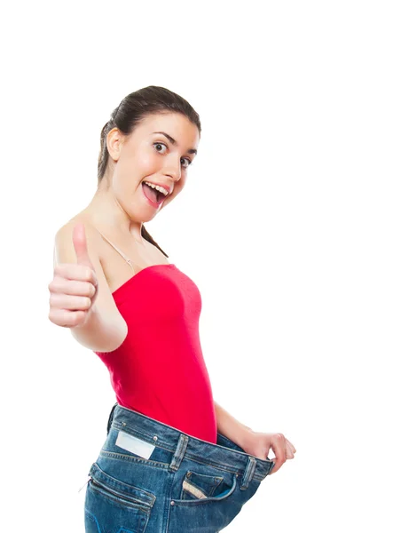 Happy young adult after weight loss — Stock Photo, Image