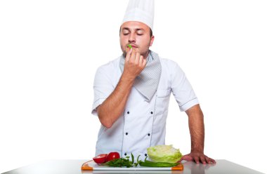 Portrait of a chef preparing dinner