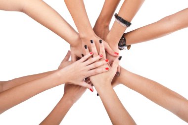 Unity demonstrated by hands clipart