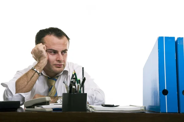 Uomo d'affari stressato e frustrato — Foto Stock