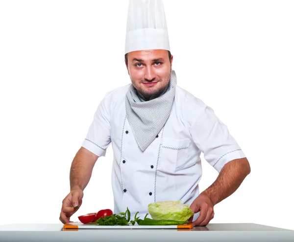 Retrato de um chef preparando o jantar — Fotografia de Stock