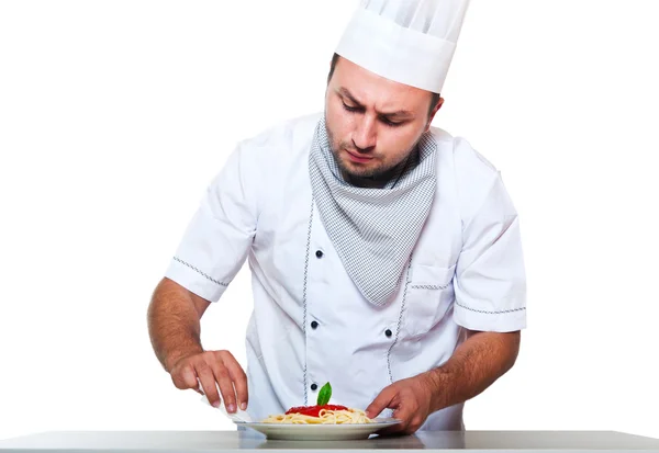 Portrait of a chef preparing dinner — Stock Photo, Image