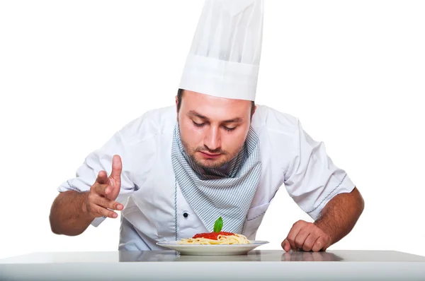 Retrato de un chef preparando la cena —  Fotos de Stock