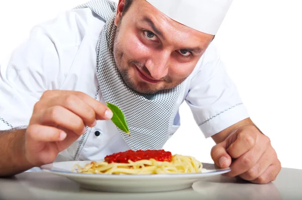 Portrait of a chef preparing dinner — Stockfoto