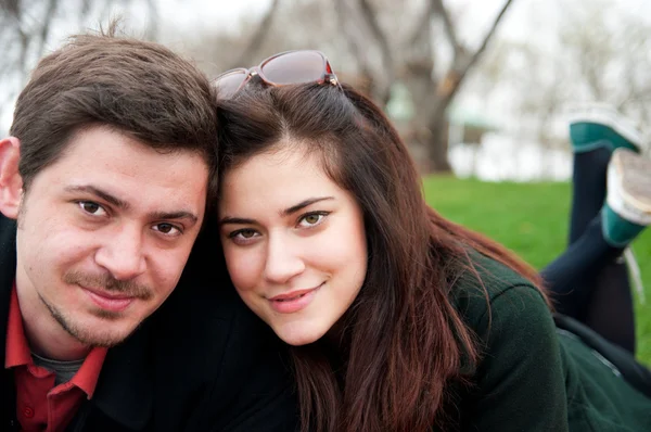 stock image Portrait of a beautiful young couple