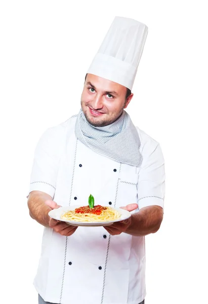 Porträt eines glücklichen und lächelnden Kochs — Stockfoto