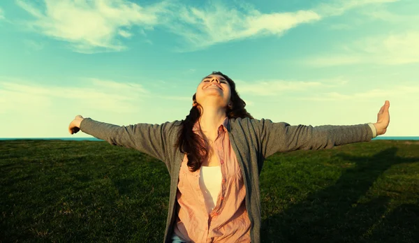 stock image Young female relaxing in the sun