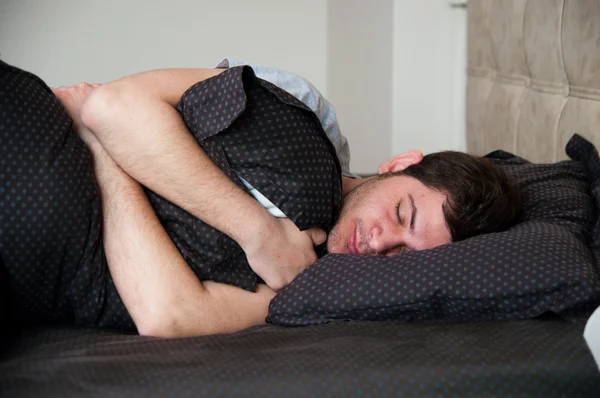 stock image Portrait of a young male sleeping