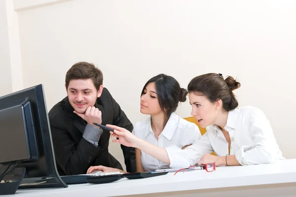 stock image Young group of business working at the office