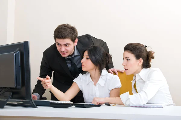 stock image Young group of business working at the office