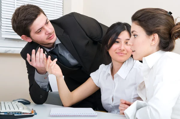 stock image Young group of business working at the office