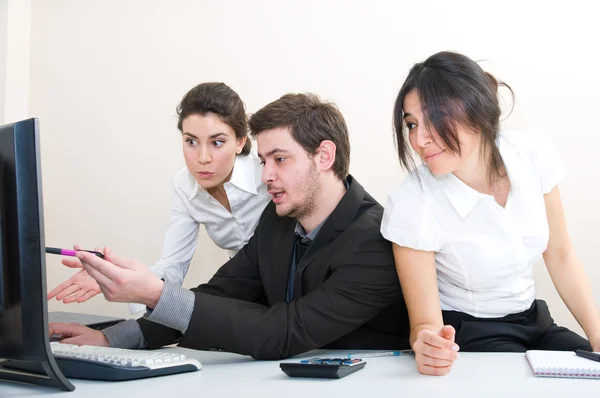 stock image Young group of business working at the office