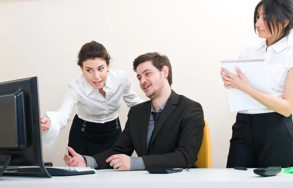 stock image Young group of business working at the office