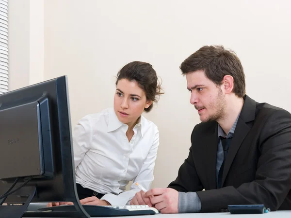 stock image Young group of business working at the office