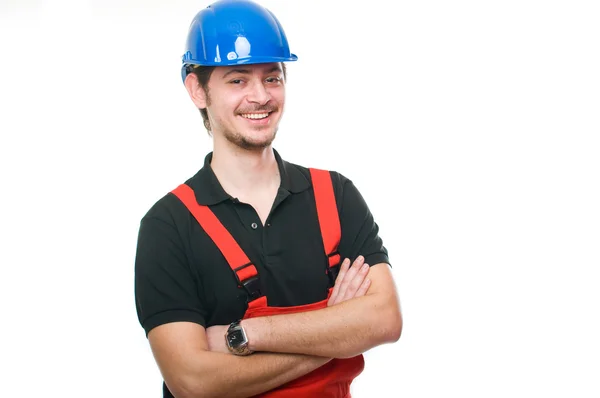 Portræt af en glad bygningsarbejder - Stock-foto