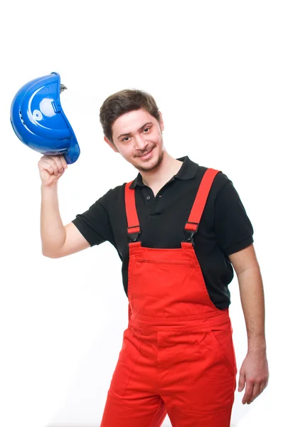 Retrato de um trabalhador da construção feliz — Fotografia de Stock