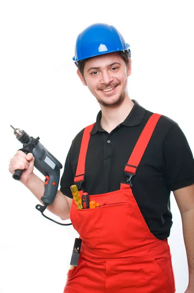 Portræt af en glad bygningsarbejder - Stock-foto