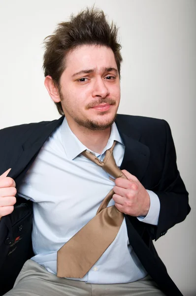 Retrato de um homem de negócios triste e irritado estressado — Fotografia de Stock