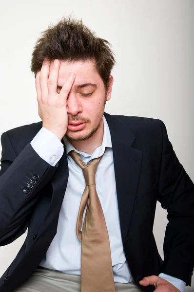 Portrait of a sad and angry stressed businessman — Stock Photo, Image