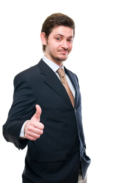Счастливый и успешный бизнесмен улыбается — стоковое фото
