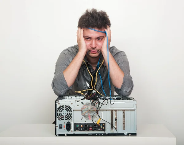 Portrait of an angry It supporter gone mad — Stock Photo, Image