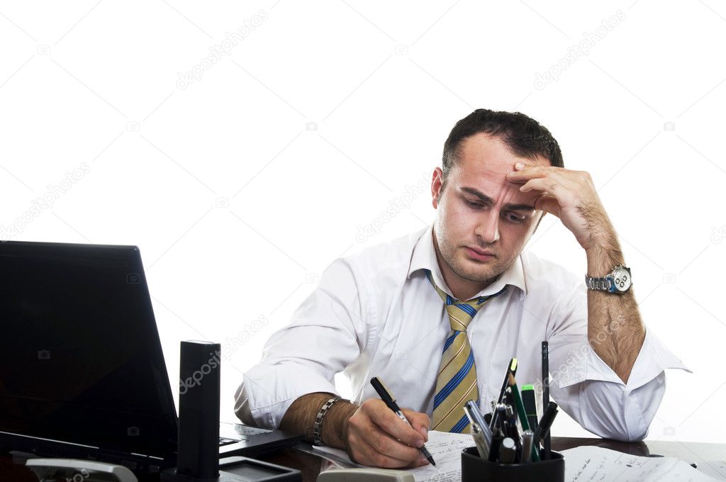Stressed & frustrated businessman