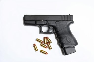 Semi automatic pistol with ammuntion clipart